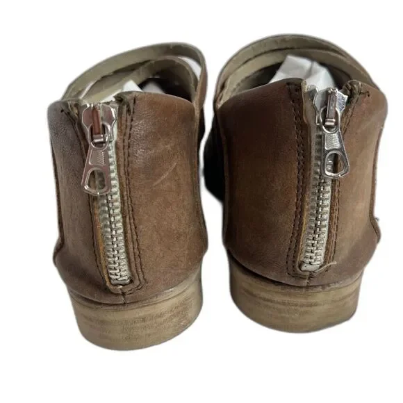 Free People Lost Valley Boot Brown Leather Pointed Toe Ankle Boot Size 10 - Picture 5 of 10